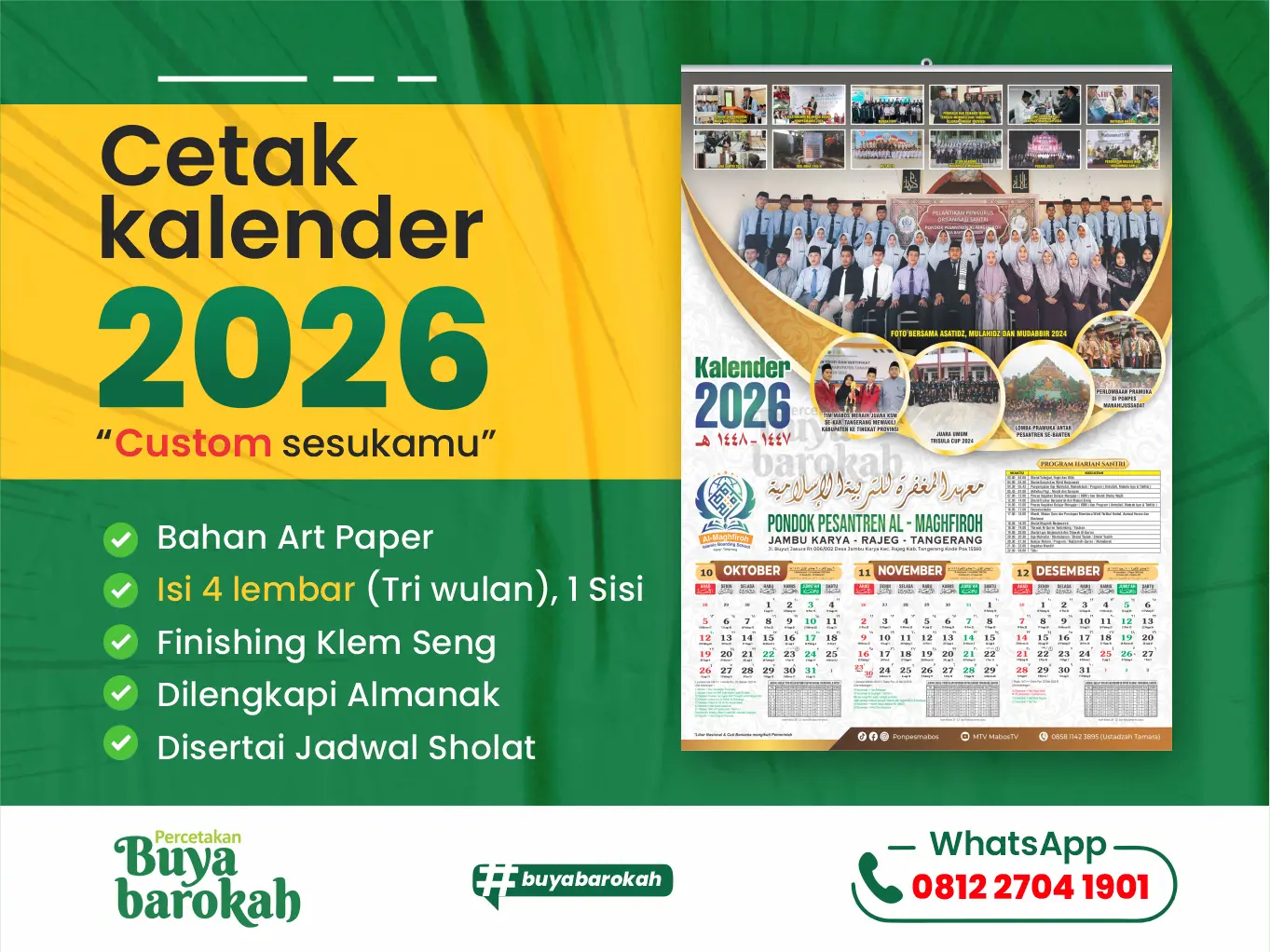 Cetak Kalender 2026 - 4 Lembar